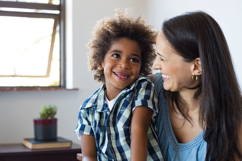 Woman and Child Smiling